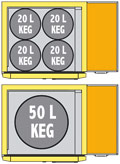 Gamko Keg Cooler FK25/4 - Keg Capacity