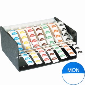 7 Day Food Preparation Label Dispensers with Labels (7 Days Round + Shelf Life)