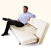 Cream Faux Leather Sofa Bed