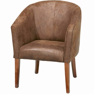 Ascot Aged Leather Tub Chair AL10 (Single Tub Chair)