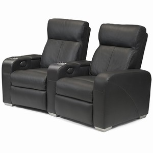 Home Cinema Seating (2 Seater Black Leather)