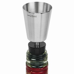 Dual Purpose Bottle Stopper and Jigger