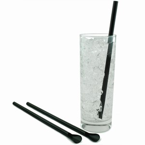 Spoon Straws 8 inch Black (Box of 200)