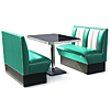 Hollywood Booth Dining Set Turquoise