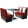 Hollywood Booth Dining Set Ruby