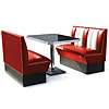 Hollywood Booth Dining Set Red