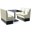 Hollywood Booth Dining Set Off White