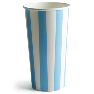 Click here to view information for&nbsp;Striped Milkshake Paper Cups 16oz 450ml Blue Sleeve Of 50