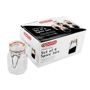 Apollo Clip Seal Glass Spice Jars