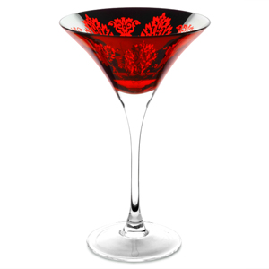 Brocade Martini Glasses Red 10.6oz / 300ml