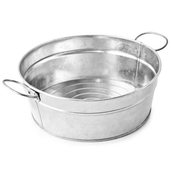 Galvanised Steel Tubs Round Chip Bucket Food Bucket Condiment Bucket Buy at Barmans