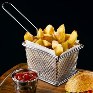 Mini Chrome Fryer Serving Basket 12.5 x 10 x 8.5cm