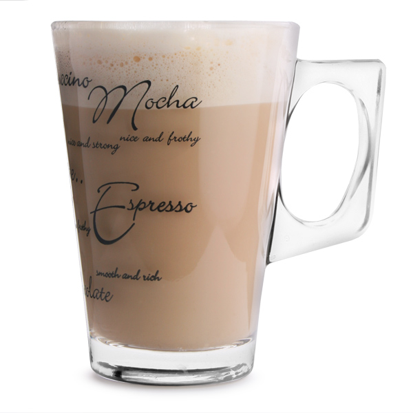 Script Latte Glasses 8.5oz / 240ml Latte Mugs Glass Coffee Mugs Buy at Barmans