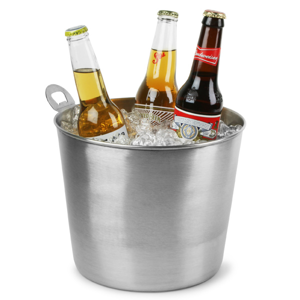 Stainless Steel Beer Bucket with Integral Opener Beer Cooler Beer Bottle Bucket Buy at Barmans