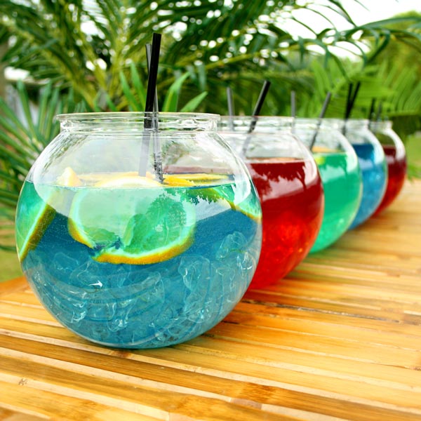 Cocktail Fish Bowl 105.5oz / 3ltr Cocktail Fishbowls Gold Fish Bowl