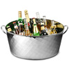 Stainless Steel Oval Party Tub Diamond Design