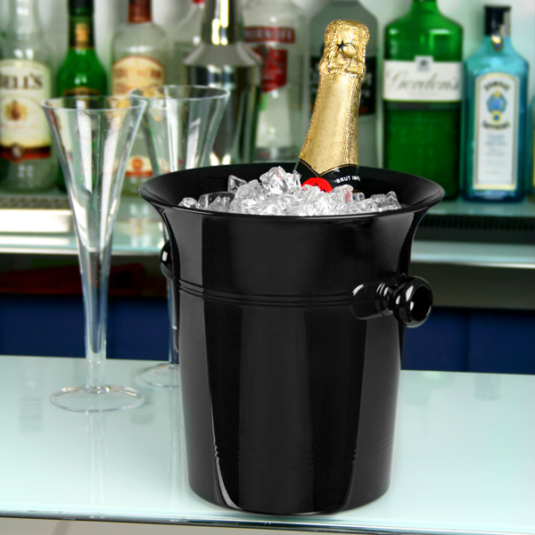 Acrylic Wine & Champagne Bucket Black Champagne Cooler Wine Buckets