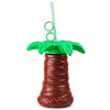 Plastic Palm Tree Cup with Krazy Straw 17.6oz / 500ml