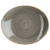 Churchill Stonecast Peppercorn Grey Oval Coupe Plate 19.2cm