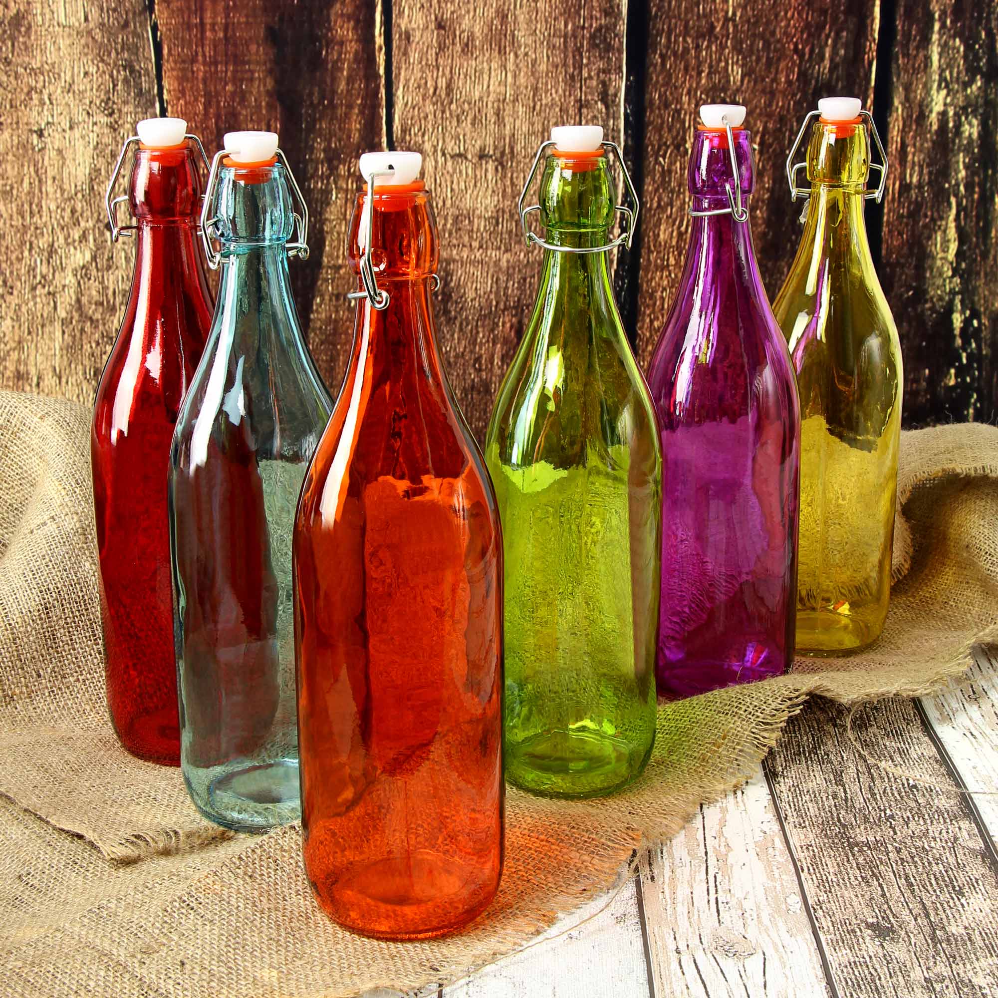 1 Litre Coloured Glass Swing Top Bottles at Barmans.co.uk