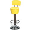 Pienza chrome and beech swivel bar stool with back