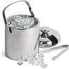 Double Walled Ice Bucket With Tongs Inside Lid