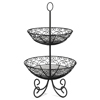 Mediterranean Display Basket Two Tiered Black