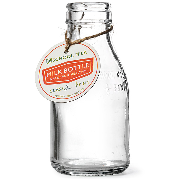 Traditional School Milk Bottle 7oz / 200ml Glass Bottles