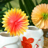 Paper Flower Rosette Cocktail Sticks