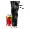 Striped Bendy Straws 9.5inch Black & Silver