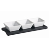 Moonlight Black Wood Dip Tray & 3 Dip Dishes 27cm x 10cm