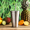 Insulated Stainless Steel Cold Cup with Lid and Straw 16oz / 470ml