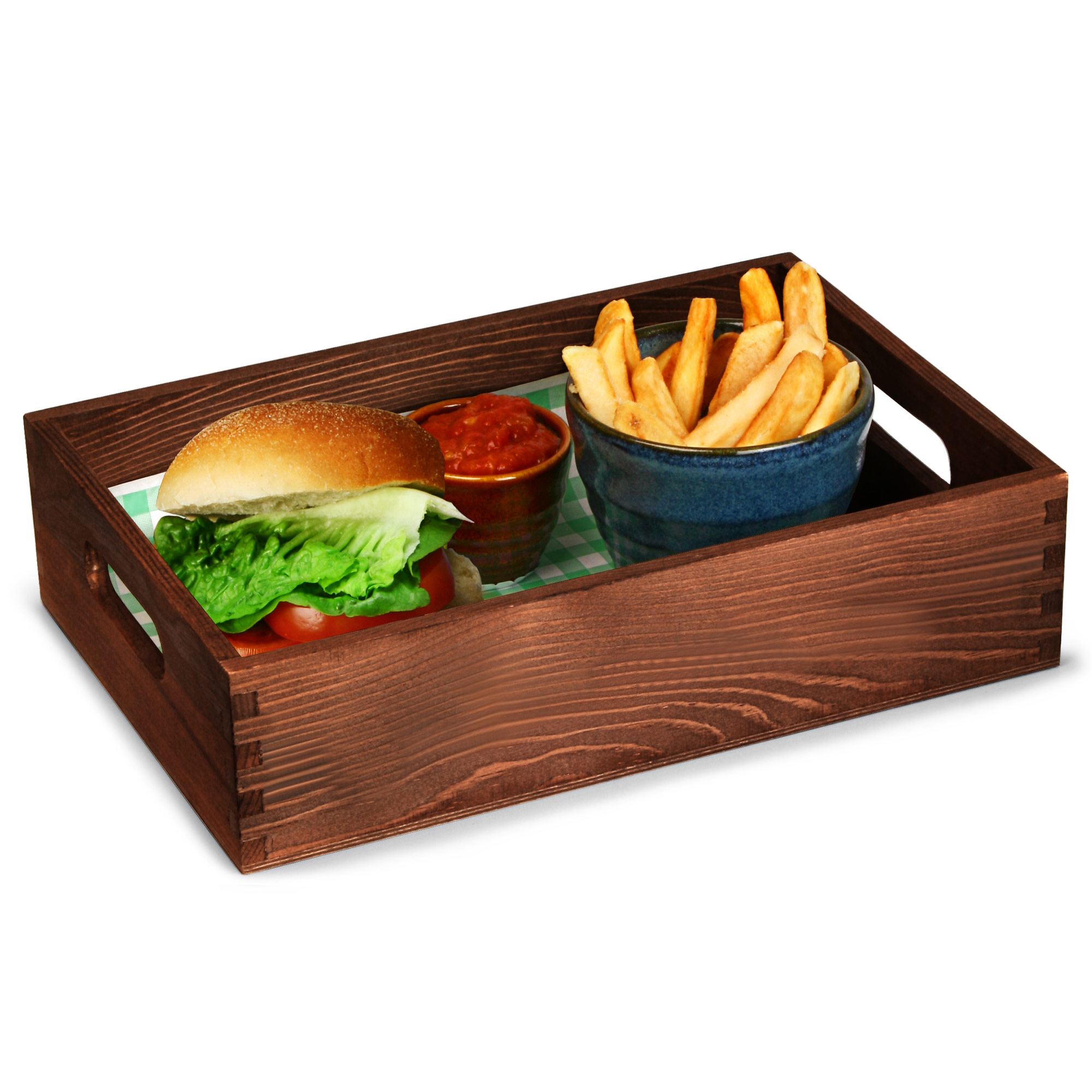 Wooden Burger Tray Food Presentation at Barmans.co.uk